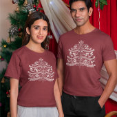 Witte Scandinavische volkskunst Nordic Christmas T T-shirt