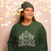 Witte Scandinavische volkskunst Nordic Christmas T Trui