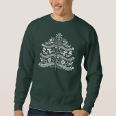 Witte Scandinavische volkskunst Nordic Christmas T Trui (Voorkant)
