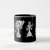 Witte schaakmannen klaar voor oorlog Mok (Center)