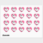 Witte schaap in zonnebril Cartoon Hart Sticker (Vel)