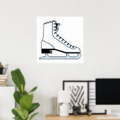 witte schaats vectorafbeelding poster (Thuiskantoor)