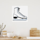 witte schaats vectorafbeelding poster (Keuken)