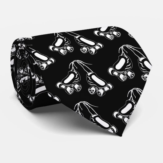 witte schaatsen stropdas (Opgerold)