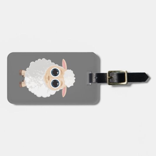 Witte schapen bagagelabel (Voorkant horizontaal)