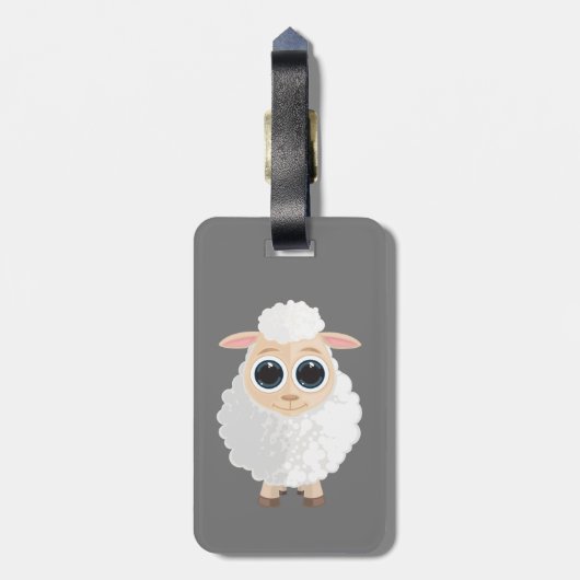 Witte schapen bagagelabel (Achterkant verticaal)