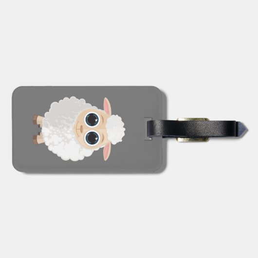 Witte schapen bagagelabel (Achterkant horizontaal)