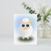 Witte schapen briefkaart (Staand voorkant)