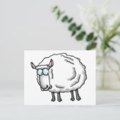 Witte schapen briefkaart (Staand voorkant)
