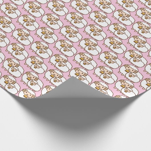 Witte schapen cadeaupapier (Hoek)