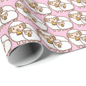 Witte schapen cadeaupapier (Rol Hoek)