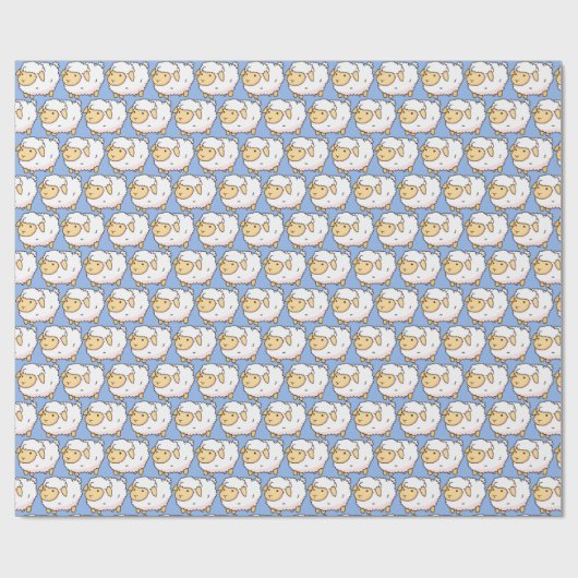 Witte schapen cadeaupapier (Vlak)