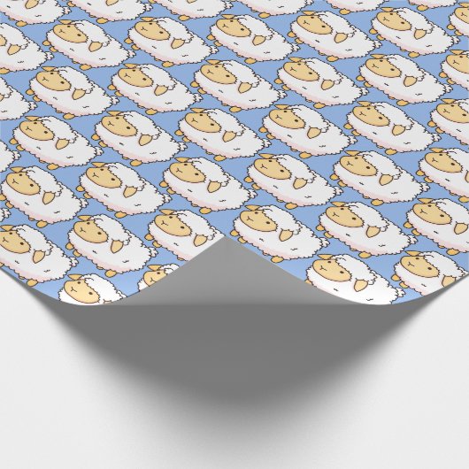 Witte schapen cadeaupapier (Hoek)