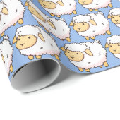 Witte schapen cadeaupapier (Rol Hoek)