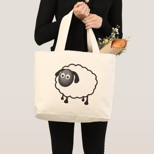 Witte schapen grote tote bag (Voorkant (product))
