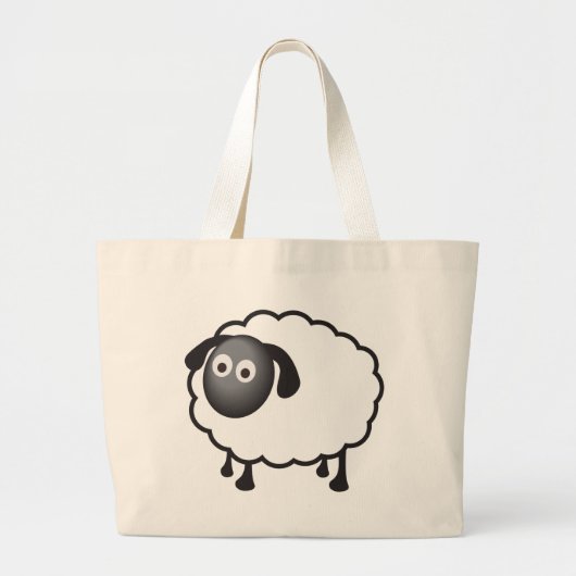 Witte schapen grote tote bag (Voorkant)
