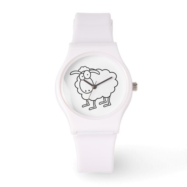 Witte schapen horloge (Voorkant)