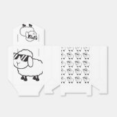 Witte schapen in zonnebrillen Cartoon Bedankdoosjes (Uitgevouwen)