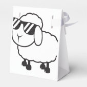 Witte schapen in zonnebrillen Cartoon Bedankdoosjes (Achterkant)