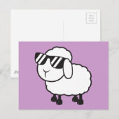 Witte schapen in zonnebrillen Cartoon Briefkaart (Voorkant / Achterkant)