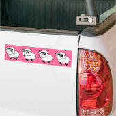 Witte schapen in zonnebrillen Cartoon Bumpersticker (Op Truck)