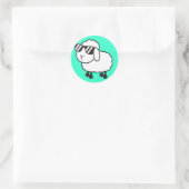Witte schapen in zonnebrillen Cartoon Ronde Sticker (Tas)