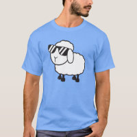 Witte schapen in zonnebrillen Cartoon