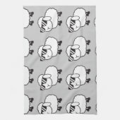 Witte schapen in zonnebrillen Cartoon Theedoek (Verticaal)