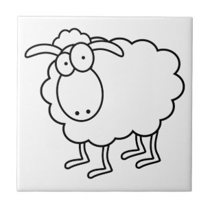 Witte Schapen Keramische Tegel Tegeltje