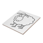 Witte Schapen Keramische Tegel Tegeltje (Zijkant)