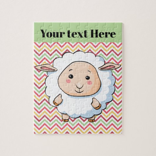 Witte schapen legpuzzel (Verticaal)