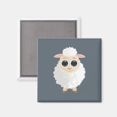 Witte schapen magneet (Voorkant / Achterkant)