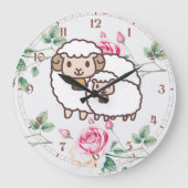 Witte schapen met Baby Grote Klok (Voorkant)