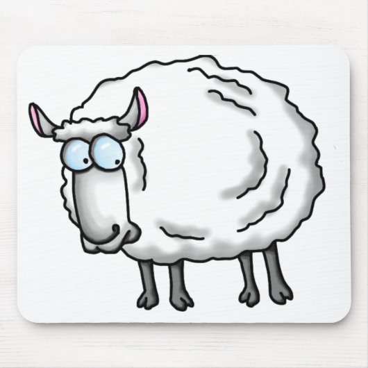 Witte schapen muismat (Voorkant)