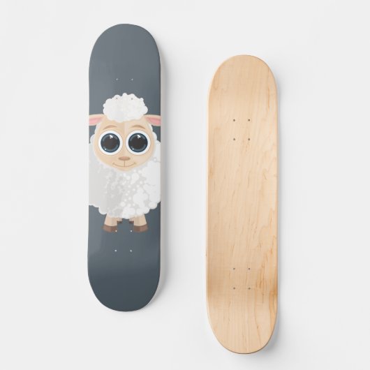 Witte schapen persoonlijk skateboard (Voorkant)