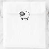 Witte schapen ronde sticker (Tas)