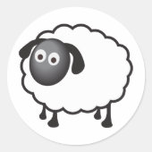 Witte schapen ronde sticker (Voorkant)
