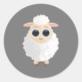 Witte schapen ronde sticker (Voorkant)