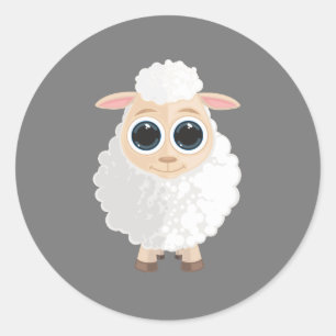 Witte schapen ronde sticker