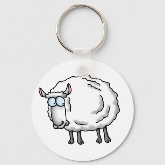 Witte schapen sleutelhanger (Voorkant)