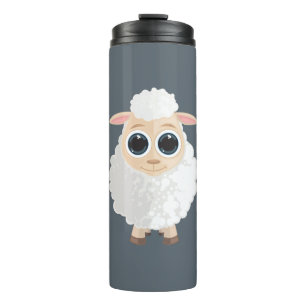 Witte schapen thermosbeker