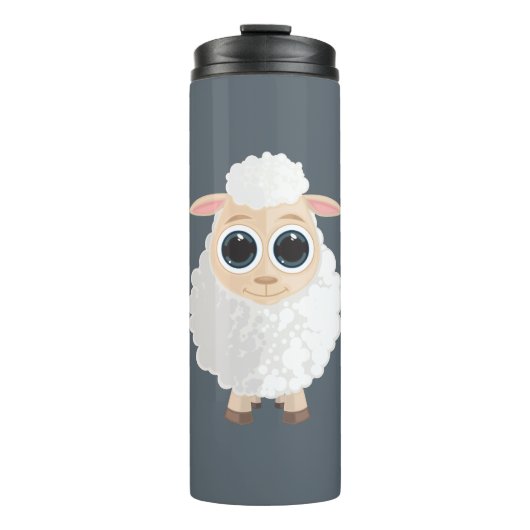 Witte schapen thermosbeker (Voorkant)
