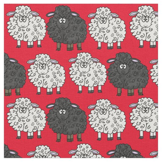 Witte schapen, Zwarte schaap Stof (Close Up)