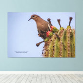 Witte scharnieren met Saguaro Cactus Fruit 60x40 Canvas Afdruk (Insitu (Houten vloer))