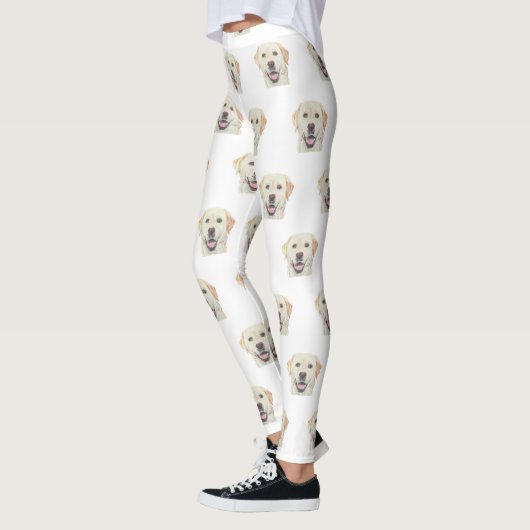 Witte Schattige gele Leggings van de Arbeidsplaats (Links)