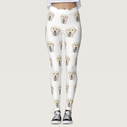 Witte Schattige gele Leggings van de Arbeidsplaats (Voorkant)