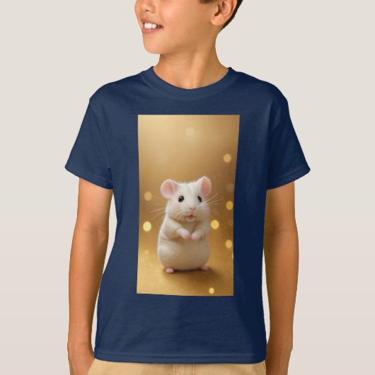 "Witte schattige hamster" Ontworpen T-shirt (Voorkant)