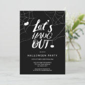 Witte schattige moderne Halloween spin hang out sc Kaart (Staand voorkant)