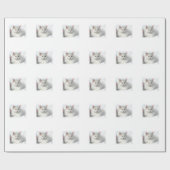 Witte Schattige Perzische kat Cadeaupapier (Vlak)