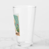 Witte schattige poedel met vlinderdas glas (Links)